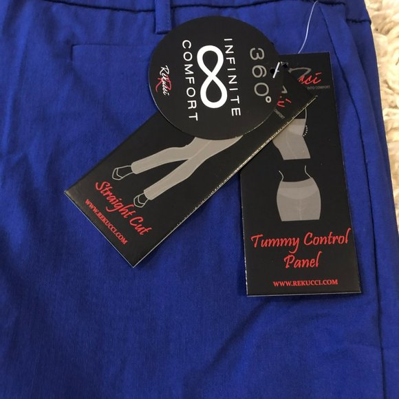 NWT Rekucci Curvy Woman Straight Cut Pants Plus Sz W24 Tummy Control Comfort - Picture 2 of 6